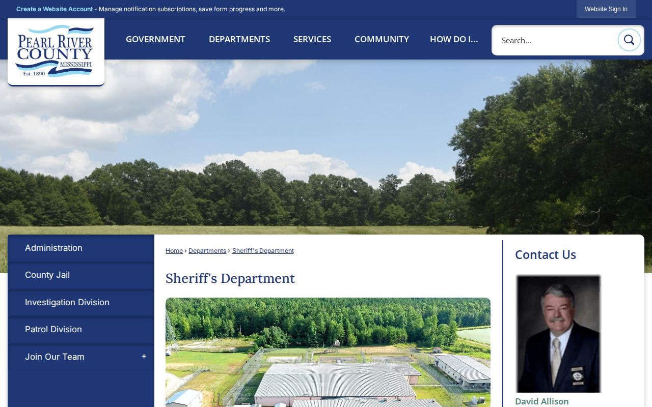 Pearl River County Sheriff inmate listing link for Lenoir Rowell release records